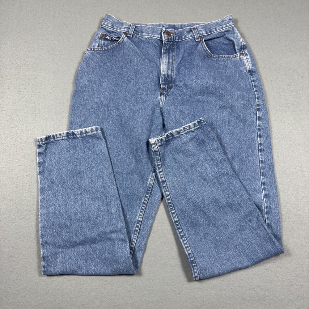 Lee Original Jeans Womens Light Wash High Waisted‎ Tapered Mom Jeans Denim